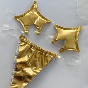 Gold Star Bikini/sexy invisistrap woman swimwear